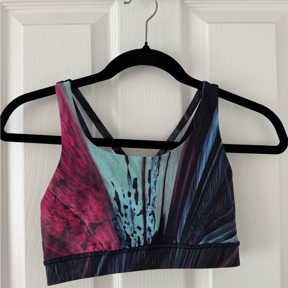 Lululemon Athletica Pink and Blue Energy Bra Size 6